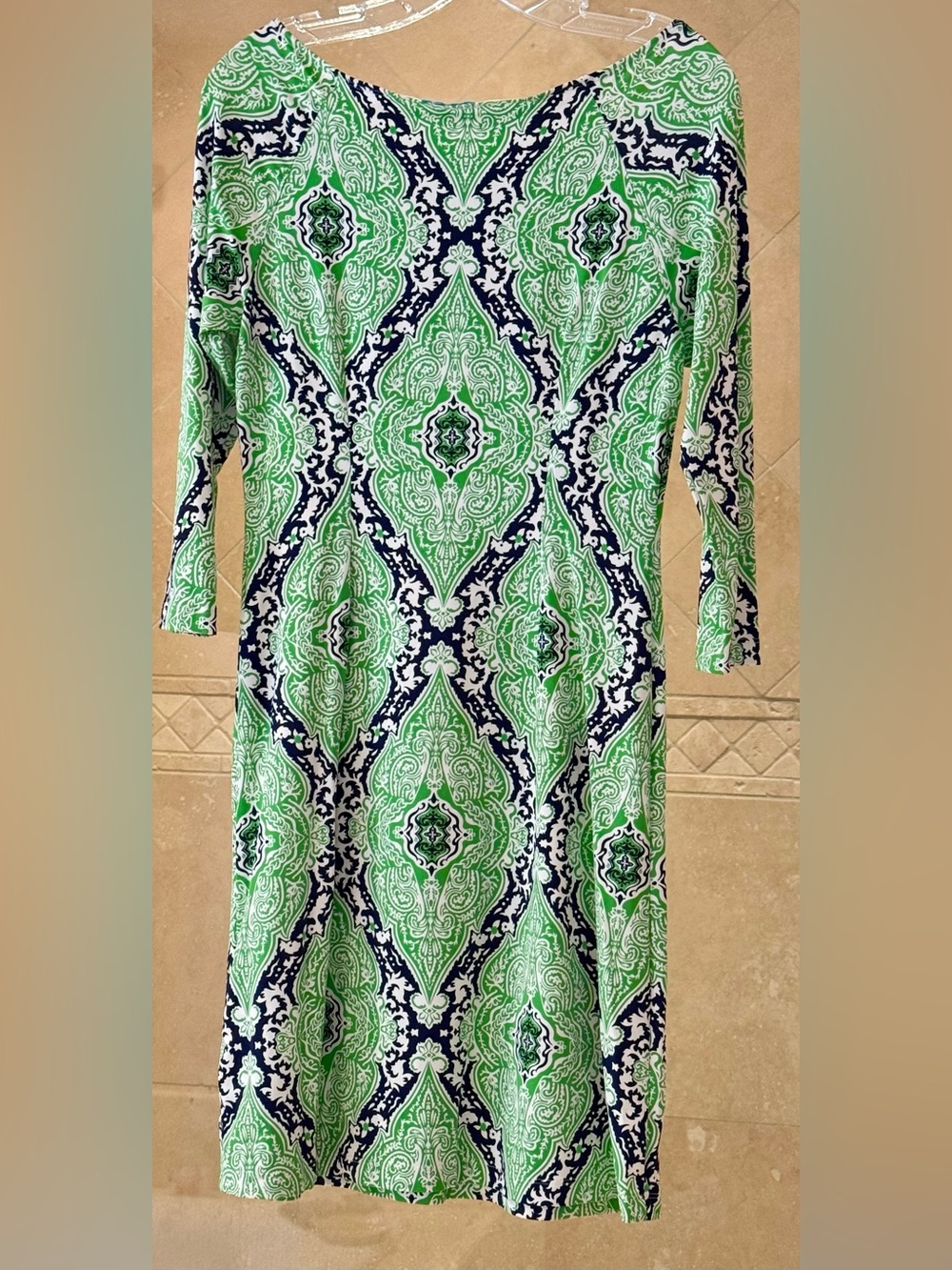 J. McLaughlin Green and Navy Dress